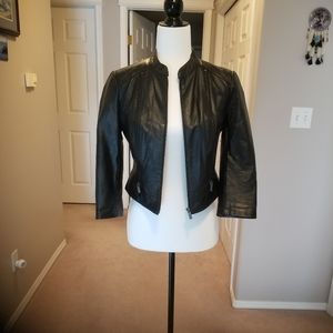 ❤️ Bebe Genuine Leather Cropped Jacket - sz Small